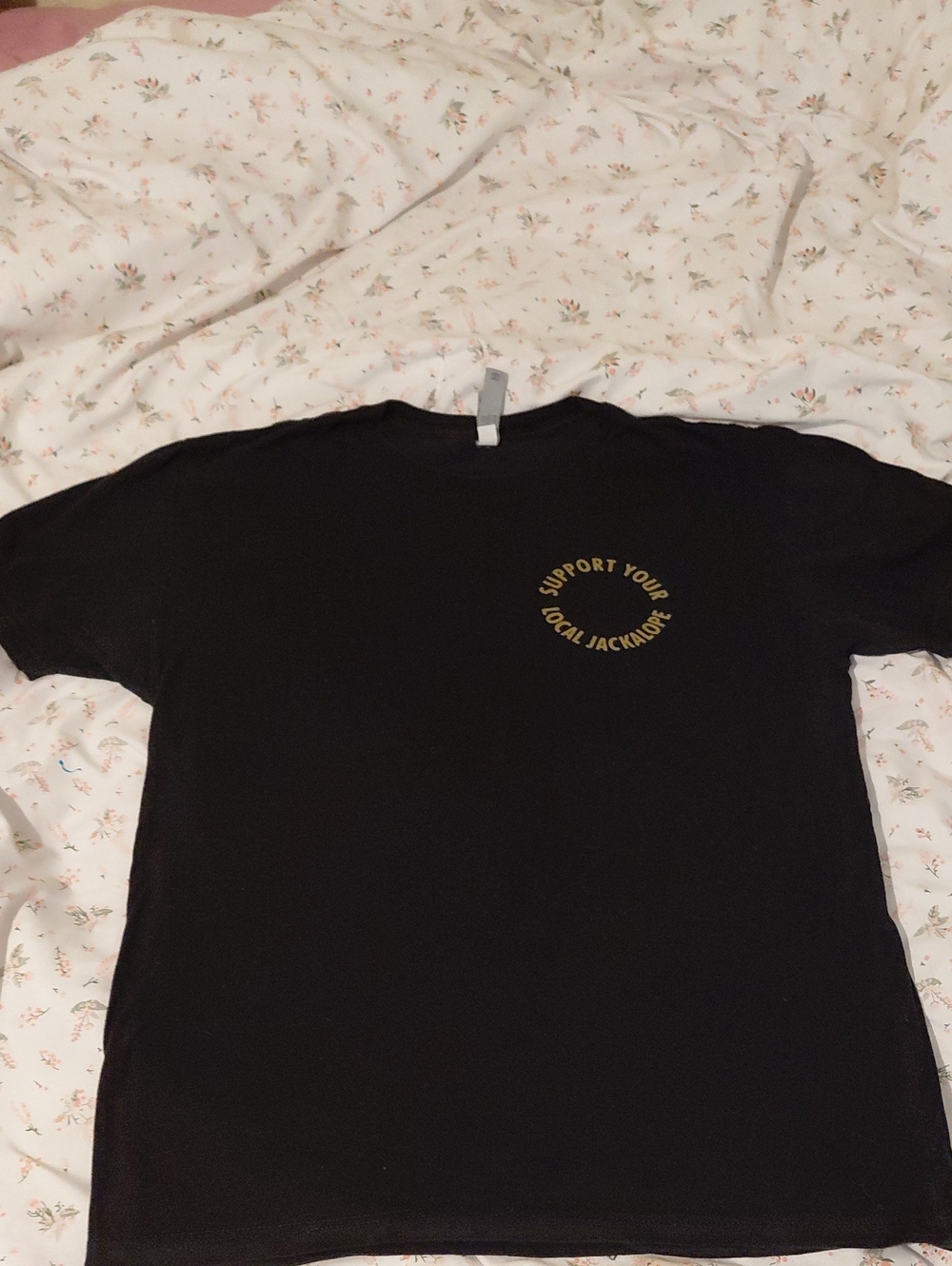 Next Level Apparel Black Tee with Gold Chest Graphic - Women